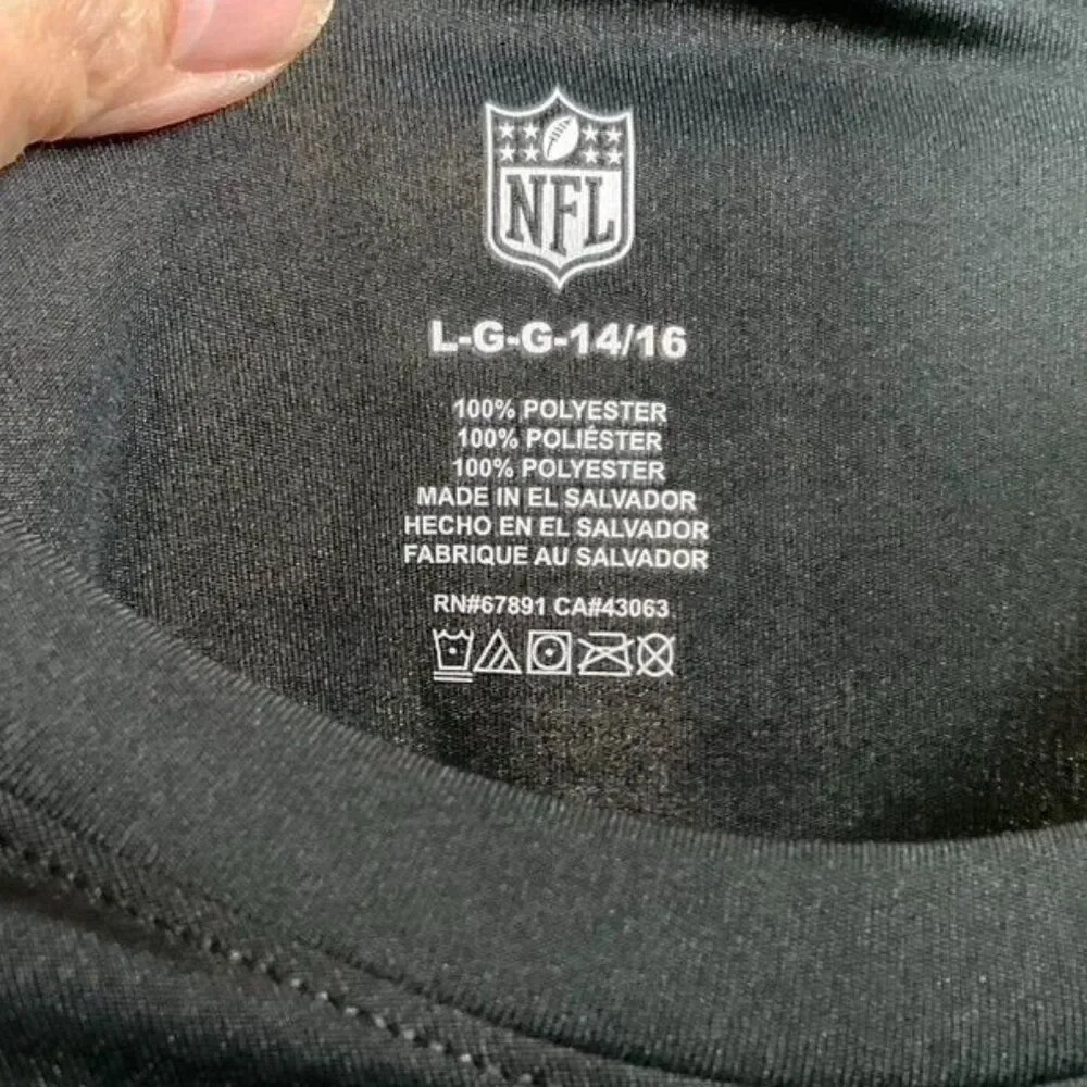 NWT NFL Team Apparel Steelers Black T-Shirt Youth Size Large Polyester - Picture 3 of 6